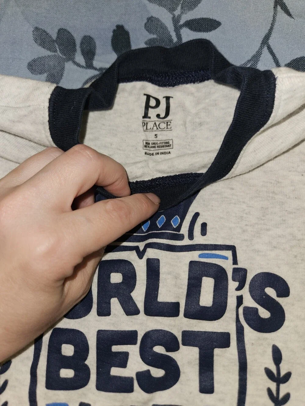 Size 5 Gray & Navy 'World's Best' Graphic Pajama Top